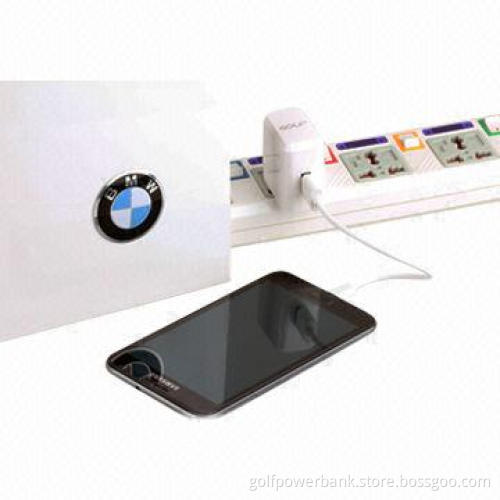 Mobile phone adapter with dual USB and glaring light